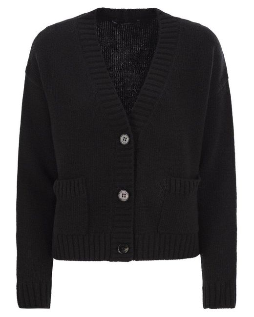 Weekend by Maxmara Black Arad Soft Wool Cardigan