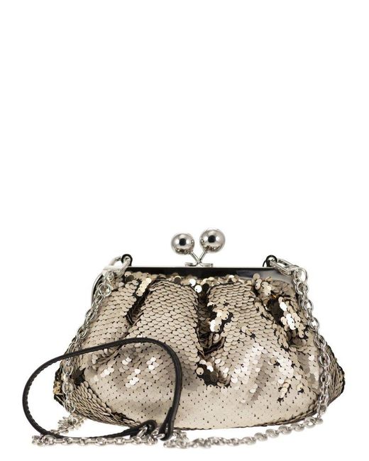 Weekend by Maxmara Metallic Embellished Chained Clutch Bag