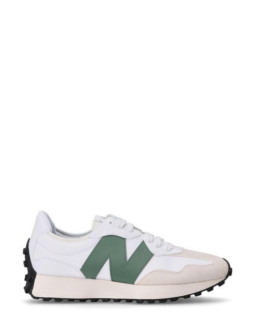 New Balance White 327 Lace-Up Sneakers for men