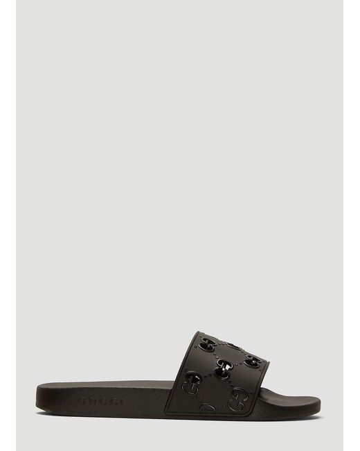 gucci slides with gold gg