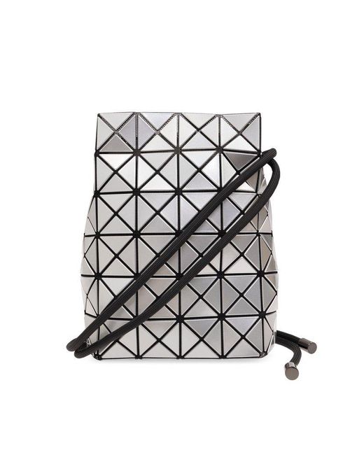 Bao Bao Issey Miyake White Geometric-panelled Drawstring Bucket Bag