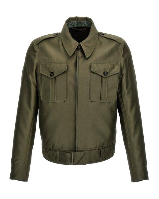 Tom Ford Green Battle Casual Jackets, Parka for men