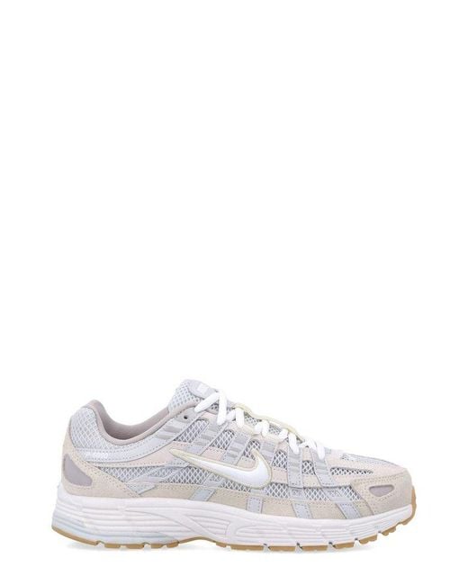 Nike White P-6000 Lace-Up Shoes