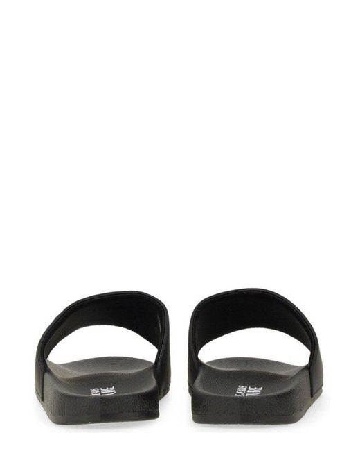 Versace Jeans Couture Logo Slide Sandal in Black for Men | Lyst