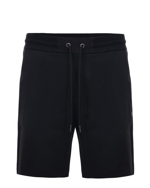 Boss Blue Logo Patch Drawstring Shorts for men