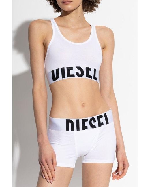 DIESEL White Bra Ufsb-Cotton-Race-Bralette, '