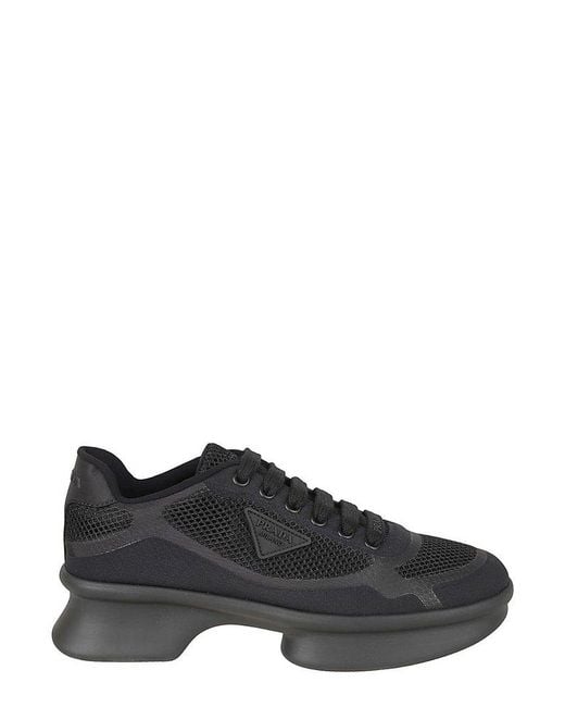 Prada Black Mesh Platform Sneakers
