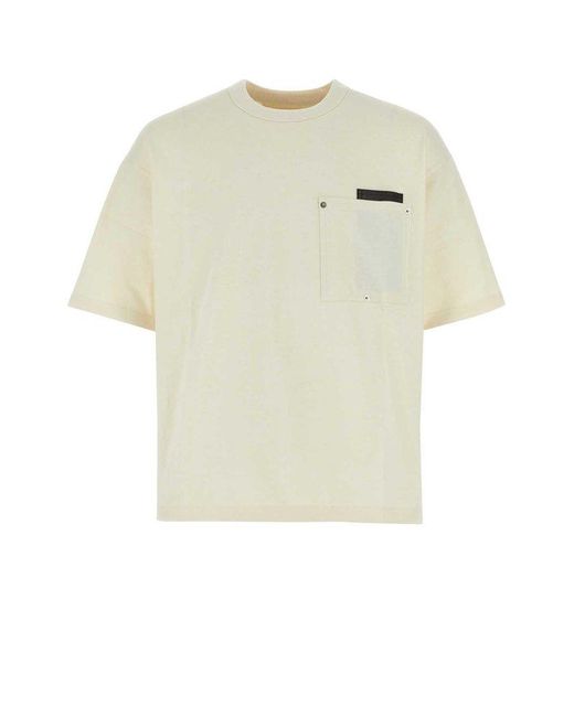 Bottega Veneta White Pocket Patch Crewneck T-shirt for men