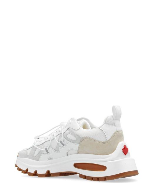 DSquared² White Run Ds2 Lace-up Sneakers