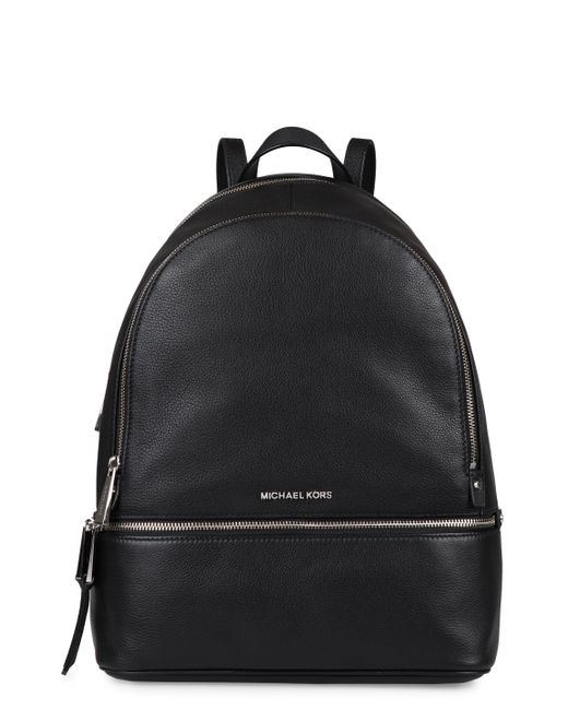 MICHAEL Michael Kors Leather Logo Detailed Zipped Backpack in Black - Lyst