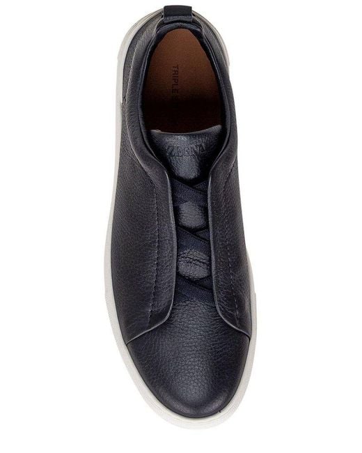 Zegna Blue Low-top Slip-on Sneakers for men