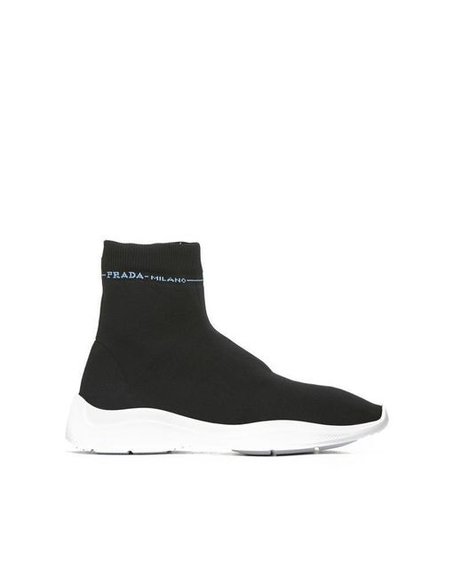 Prada Black Logo Sock Sneakers