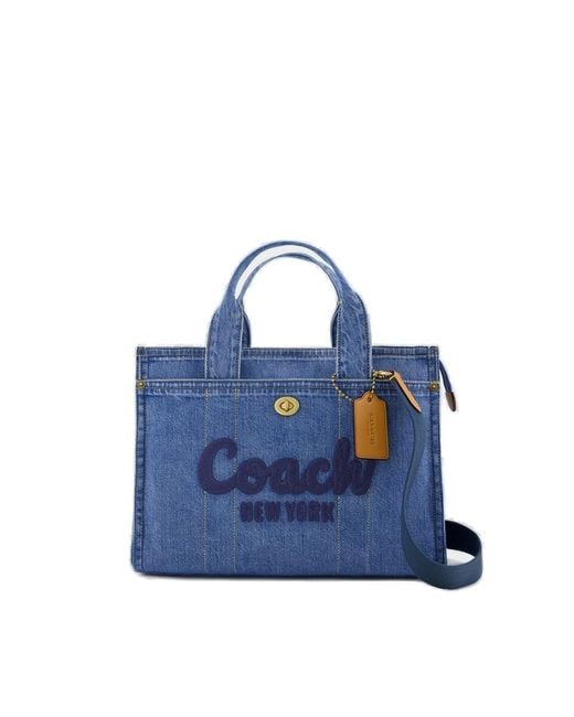 COACH Blue Cargo Tote Shopper Bag