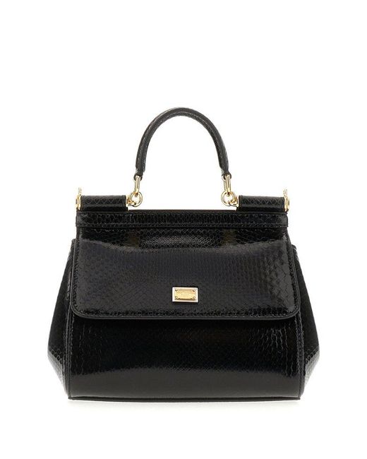 Dolce & Gabbana Black Medium Sicily Handbag