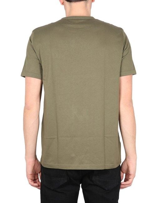 Fred Perry Green T-Shirt With Logo Embroidery for men