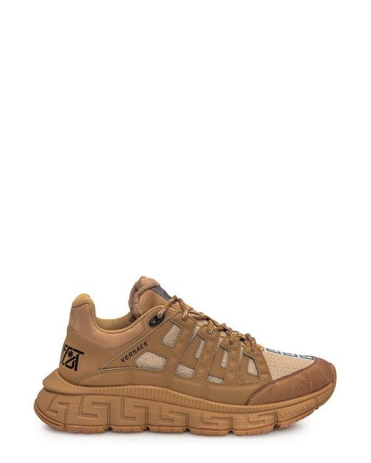 Versace Brown Trigreca Lace-up Sneakers for men