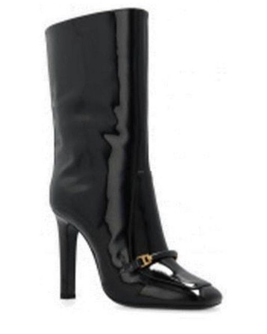 Saint Laurent Camden Square-toe Ankle Boots in Black | Lyst