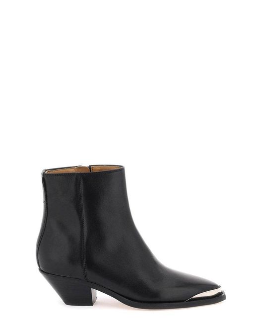 Isabel Marant Black Adnae Zipped Ankle Boots