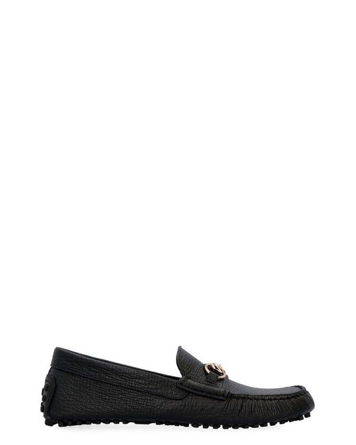 Gucci Black Horsebit Square-toe Loafers for men