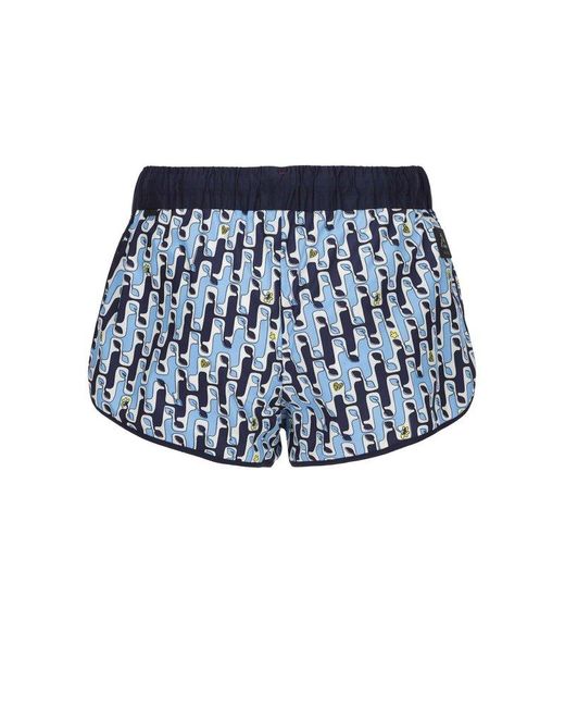 3 MONCLER GRENOBLE Blue Day Namic Drawstring Shorts for men