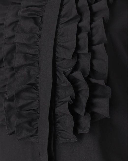 Moschino Black Jeans Ruffled Curved Hem Shirt