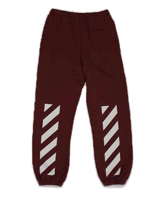 Off-White c/o Virgil Abloh Red Logo Printed Straight Leg Sweatpants for men