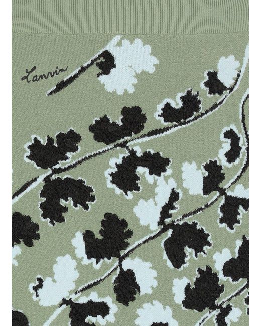 Lanvin Green Skirt With Floral Pattern