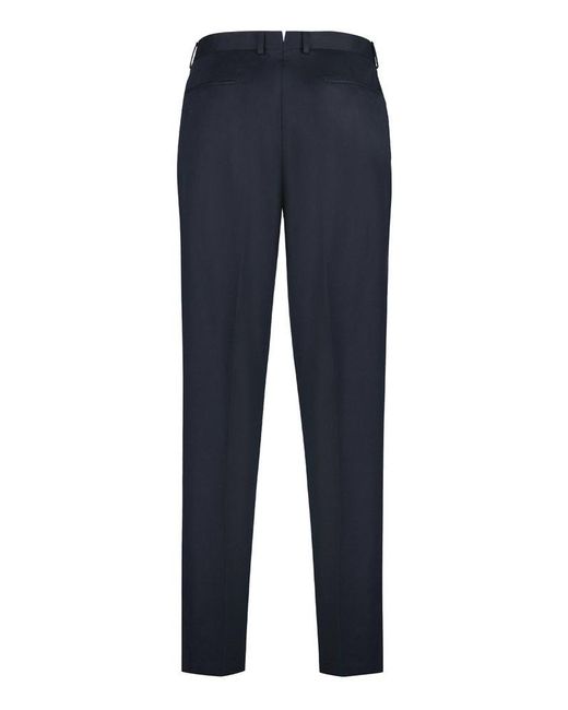 Zegna Blue Stretch Cotton Chino Trousers for men
