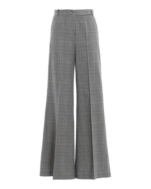 Pinko Gray Checked Pleated Trousers
