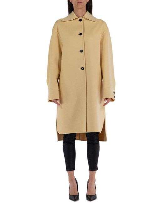 Jil Sander Natural Single-breasted Oversized Coat