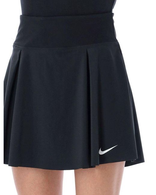 Nike Black Logo-printed Pleated Sport Mini Skirt