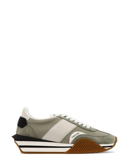 Tom Ford Leather James Panelled Lace-up Sneakers for Men | Lyst UK