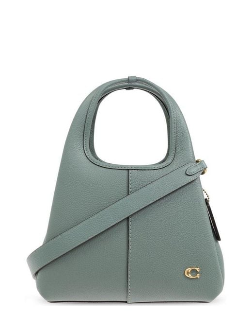 COACH Green Logo Plaque Top Handle Tote Bag