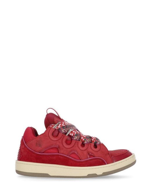 Lanvin Red Curb Chunky Leather Sneakers - Men's - Rubber/calf Leather/fabric/calf Leather for men