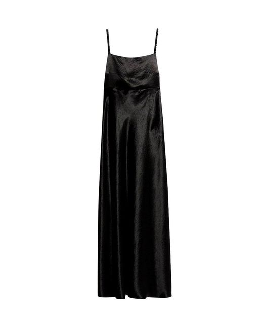 Max Mara Black Sleeveless Satin Dress