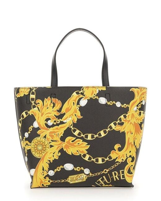 Versace Jeans Metallic Chain Couture Print Reversible Tote Bag