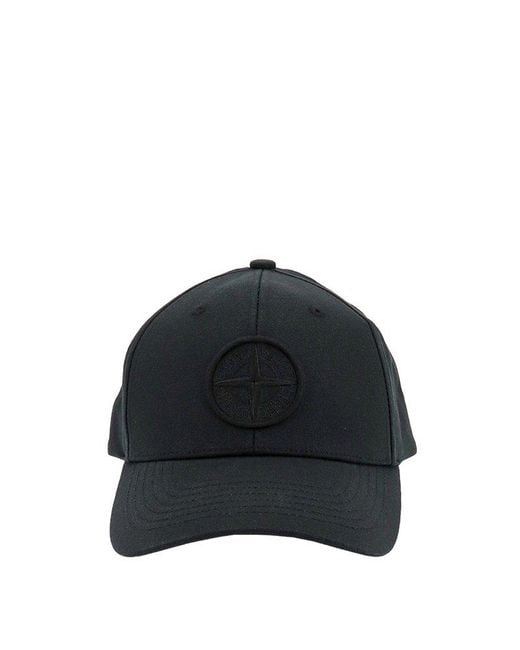 Stone Island Black Hat for men
