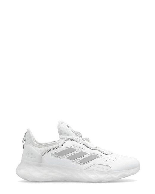 Adidas White Low-Top Lace-Up Sneakers for men