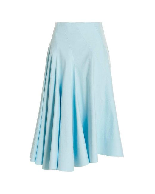 Sportmax Blue High Waist Pleated Skirt