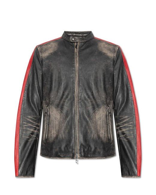DIESEL Leather Jacket L-Renn in Gray for Men | Lyst DIESEL Leather Jacket L-Renn in Gray for Men | Lyst