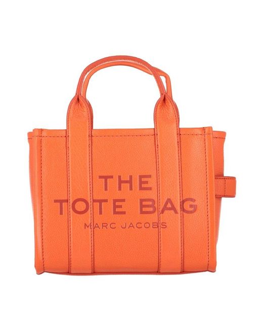 Marc Jacobs Logo Embossed Mini Tote Bag in Orange | Lyst