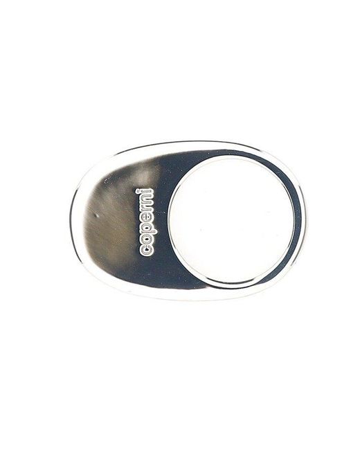 Coperni Metallic Swipe Logo Engraved Ring