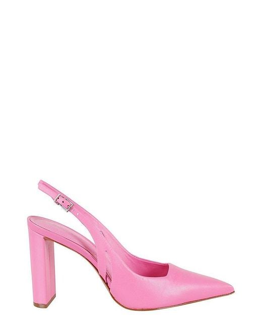 SCHUTZ SHOES Pink Slingback Block Heel Pumps