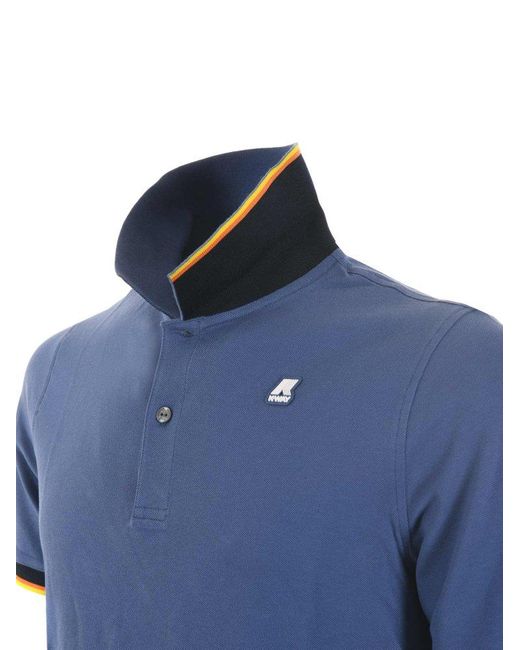 K-Way Blue Short-sleeved Polo Shirt for men