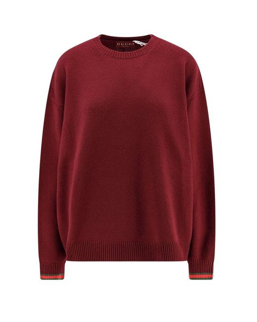 Gucci Red Web Trim Jumper