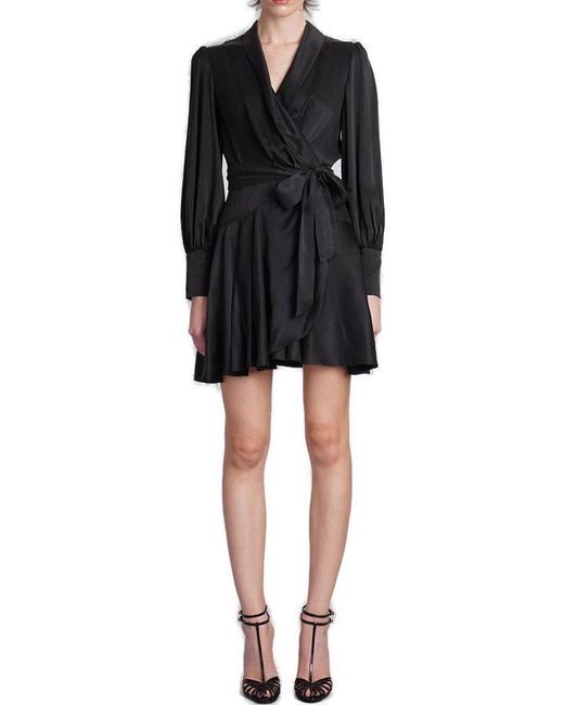 Zimmermann Black V-neck Wrap Mini Dress