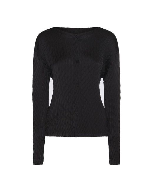 Issey Miyake Black Long-sleeved Blouse