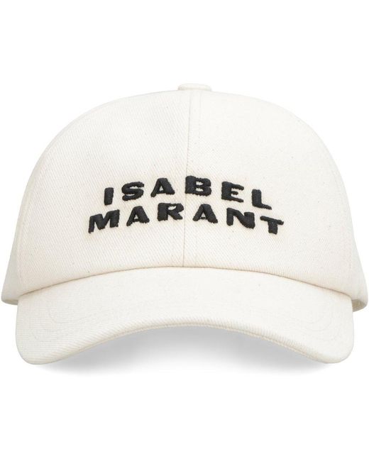 Isabel Marant White Logo Embroidered Baseball Cap