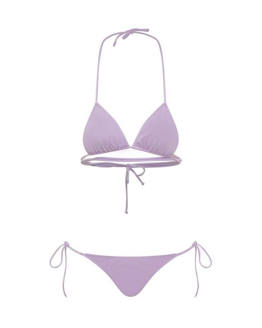 Reina Olga Purple Triangle Bikini Set