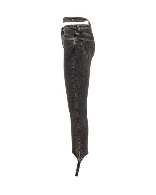 ANDREADAMO Black Double Waistband Skinny Jeans
